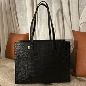 BÉIS Work Tote in Black Croc (NEWEST 2024 Version!)